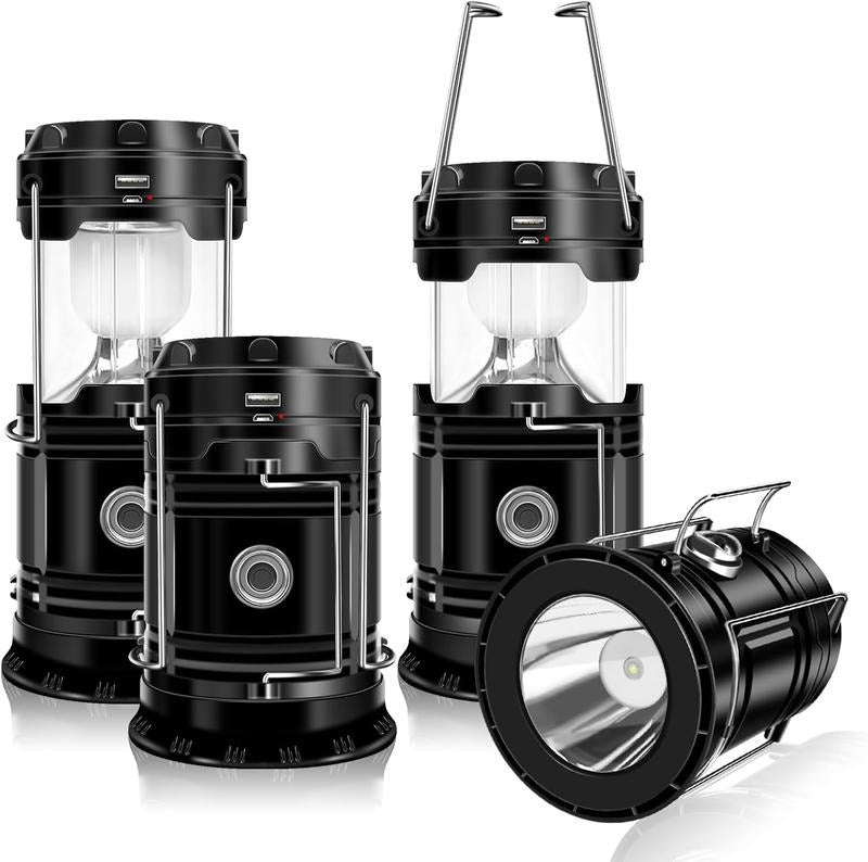 Brankson™ 4-Pack Solar Rechargeable Camping Lanterns