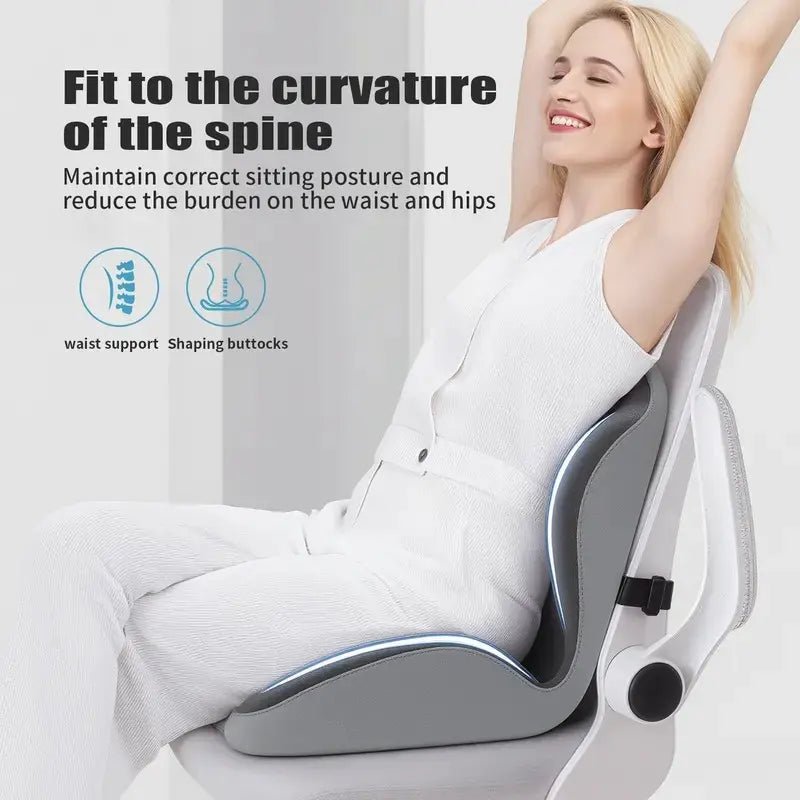 Brankson™ Memory Foam Seat Cushion & Lumbar Support for Pain Relief