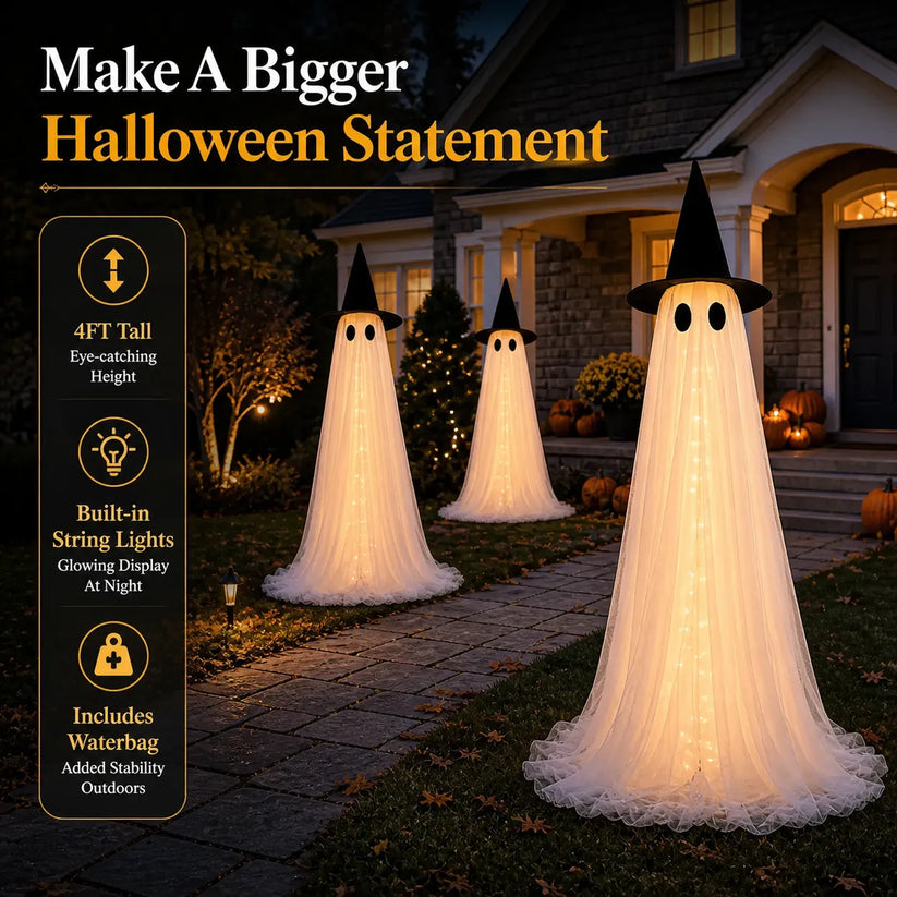 Brankson™ 2-Pack Lighted Halloween Ghost Decorations