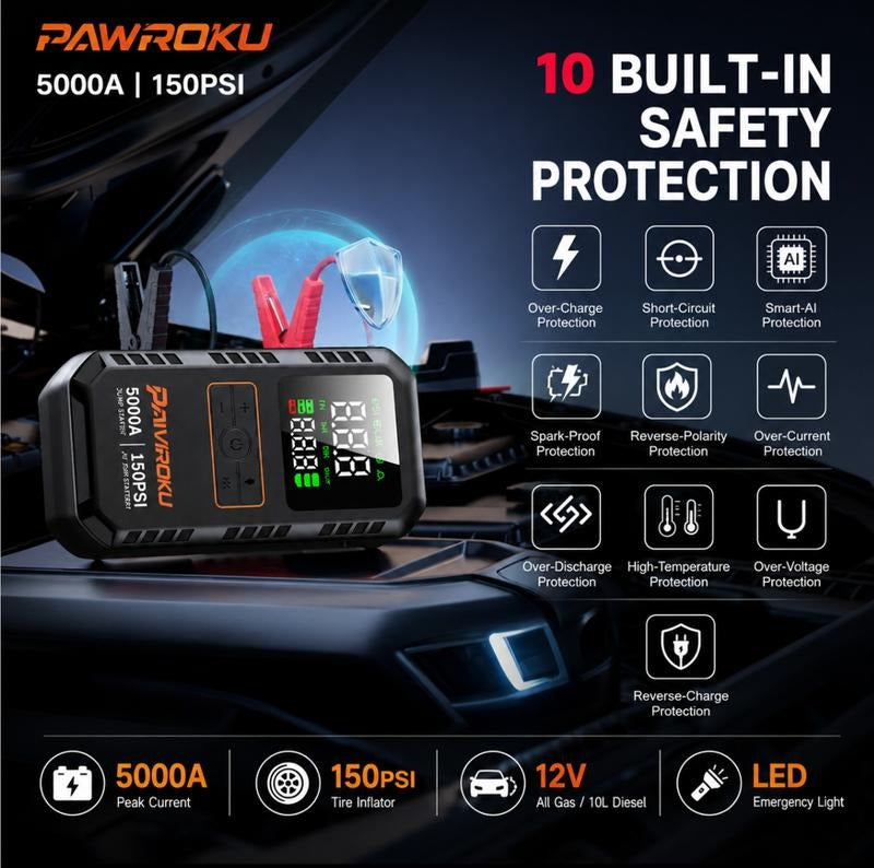 Brankson™ 4-in-1 Car Jump Starter 5000A