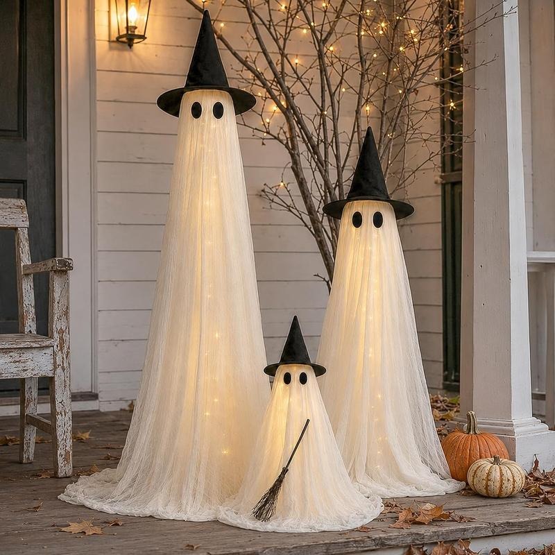 Brankson™ 2-Pack Lighted Halloween Ghost Decorations