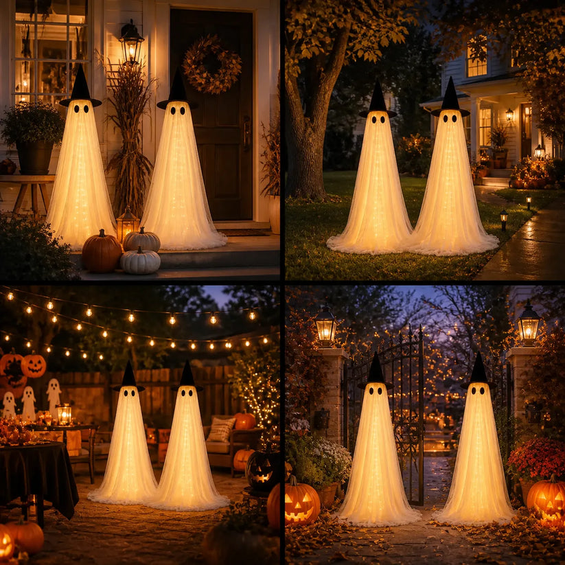 Brankson™ 2-Pack Lighted Halloween Ghost Decorations