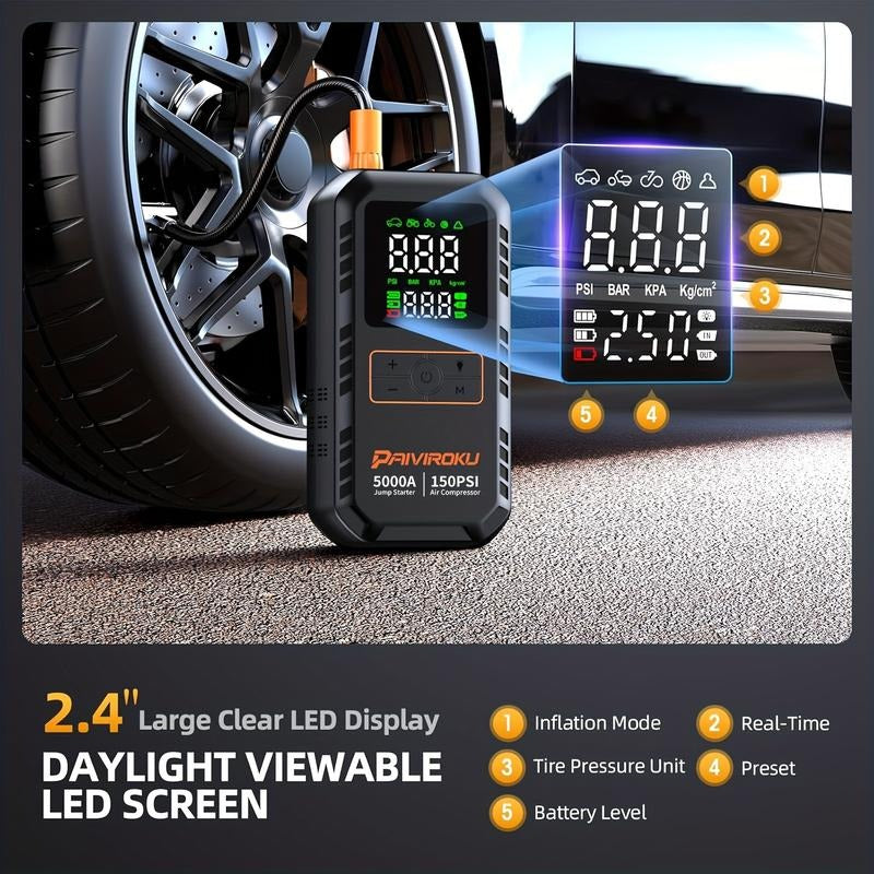 Brankson™ 4-in-1 Car Jump Starter 5000A