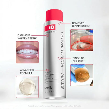 Brankson™ 🦷 Hismile iD Stain-Removing Whitening Mouthwash 237ml ✨