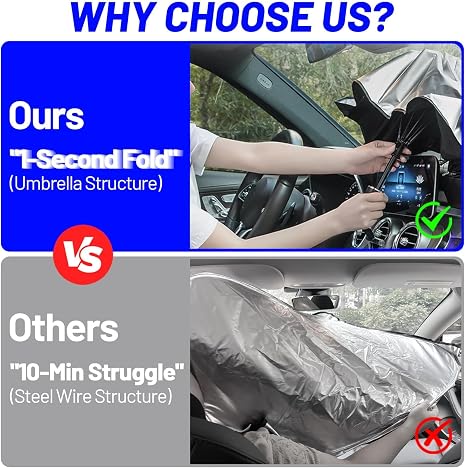 Brankson™ 2026 Upgraded Car Windshield Sun Shade Umbrella
