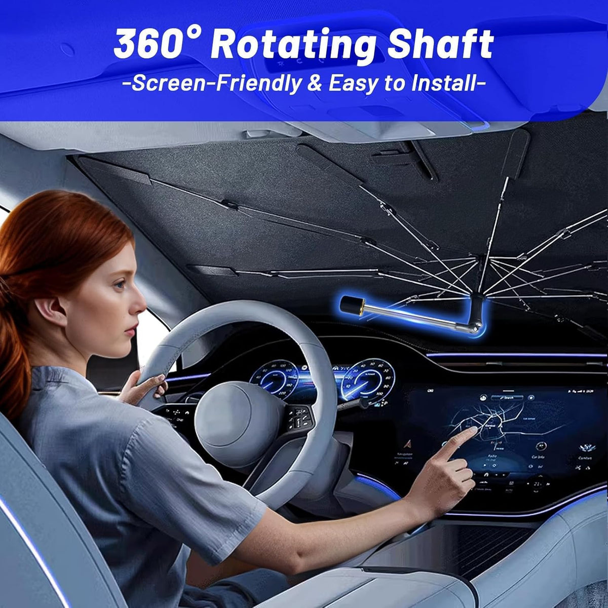 Brankson™ 2026 Upgraded Car Windshield Sun Shade Umbrella