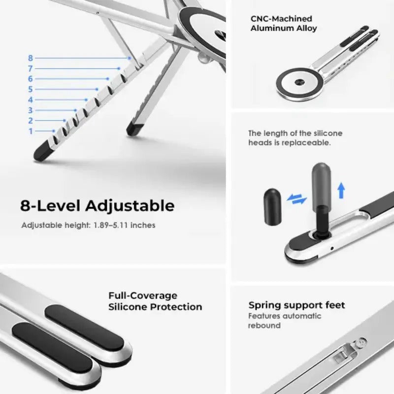 Brankson™ 3-in-1 Foldable Magnetic Stand for Phone, Tablet & Laptop
