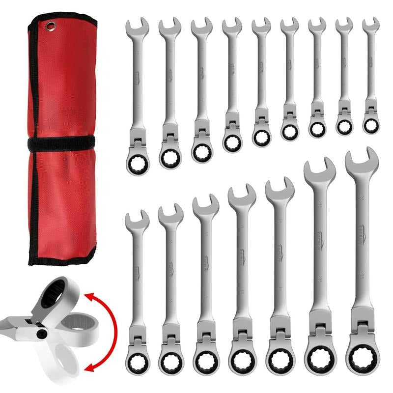 Brankson™ 16PCS Flex-Head Ratcheting Wrench Set