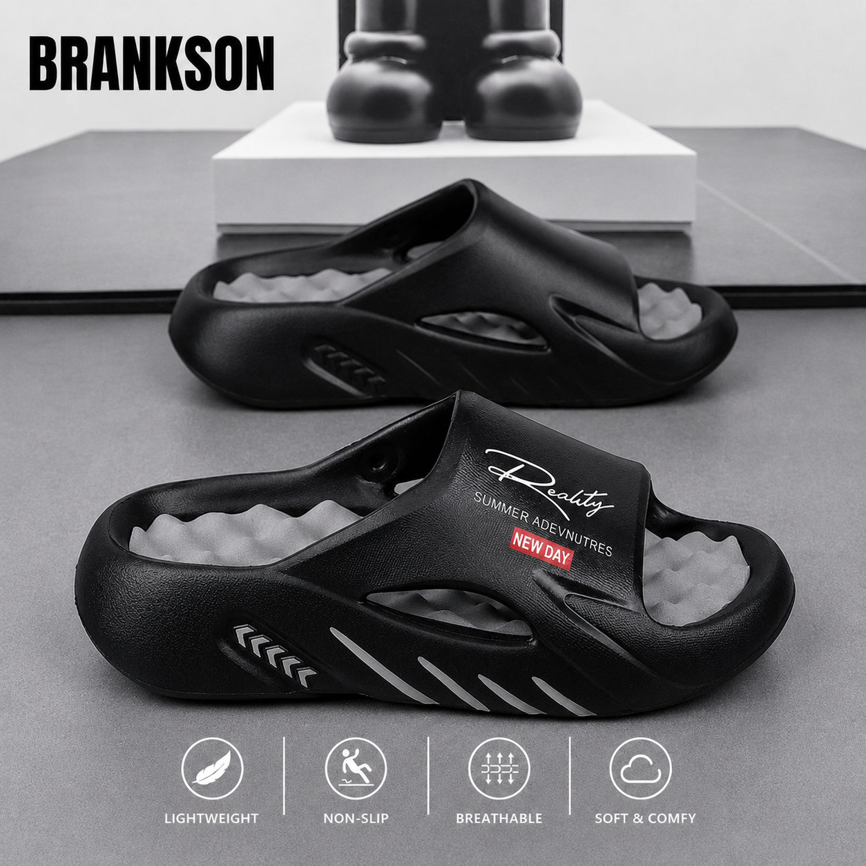 Brankson™ Men’s Thick-Sole Non-Slip EVA Slides
