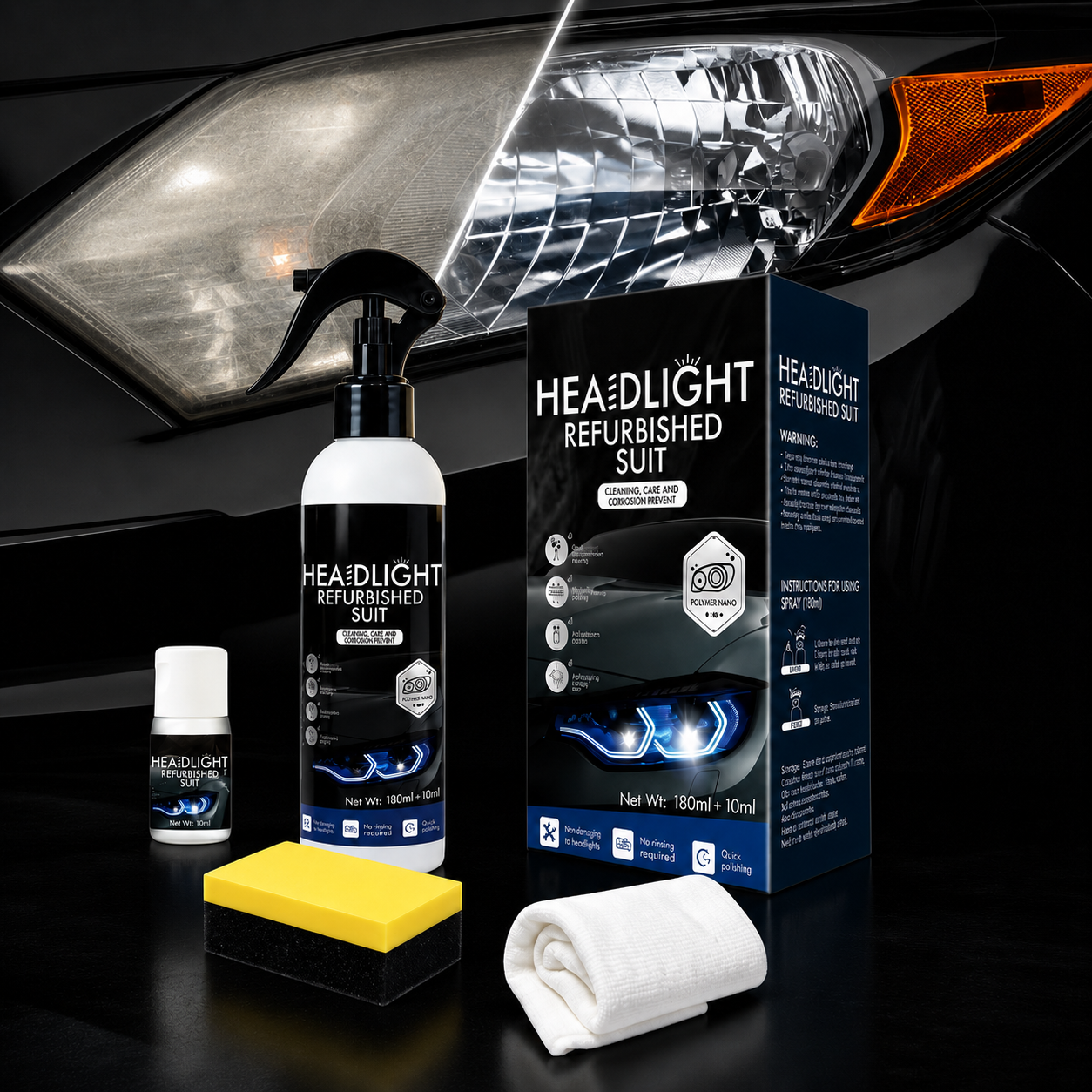 Brankson™ Headlight Restoration Fluid & Cleaner