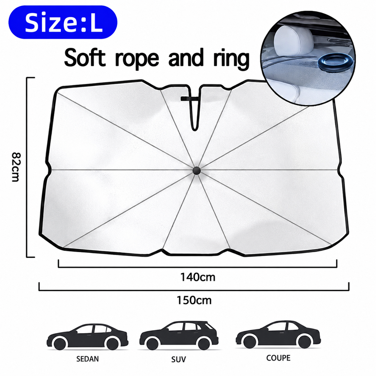 Brankson™ 2026 Upgraded Car Windshield Sun Shade Umbrella