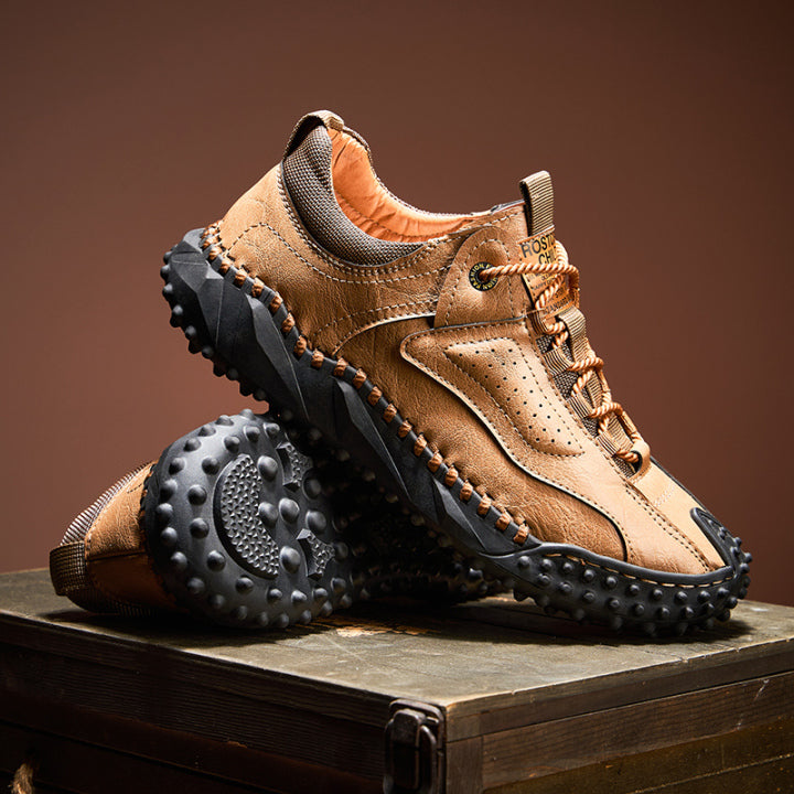 Brankson™ Men’s Vintage Leather Hiking Shoes with Arch Support