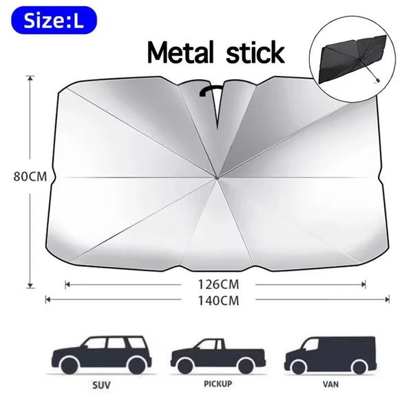 Brankson™ 🔥Last Day 50% OFF - 2026 Upgraded Car Windshield Sun Shade Umbrella
