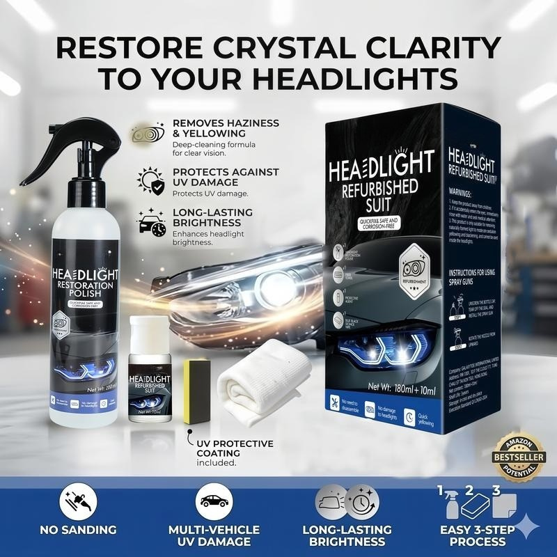 Brankson™ Headlight Restoration Fluid & Cleaner