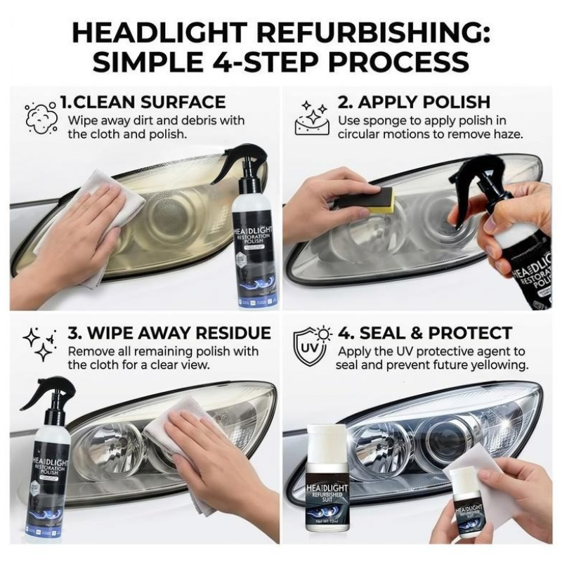 Brankson™ Headlight Restoration Fluid & Cleaner