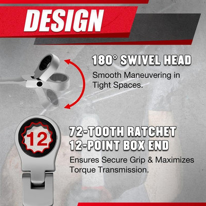 Brankson™ 16PCS Flex-Head Ratcheting Wrench Set