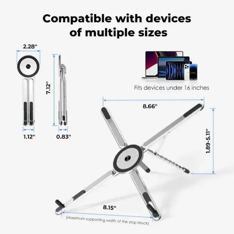 Brankson™ 3-in-1 Foldable Magnetic Stand for Phone, Tablet & Laptop