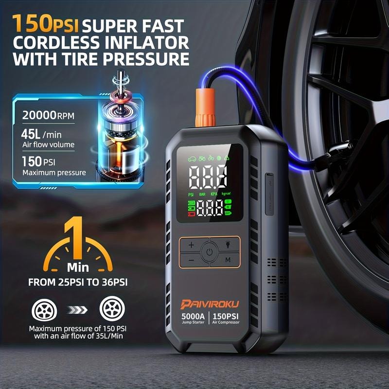 Brankson™ 4-in-1 Car Jump Starter 5000A